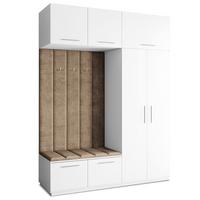 GARDEROBENSCHRANK REMA 180/240/60 cm Modern Garderobe-Set Weiß - Weiß/Mokka, Holzwerkstoff (180/240/60cm) - MASSENO