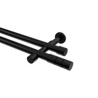 GARDINENSTANGE Prestige Elanto 140 cm, 2-läufig (ohne Ringe), 20 mm Ø Schwarz - Schwarz, Metall (140cm) - INTERDECO
