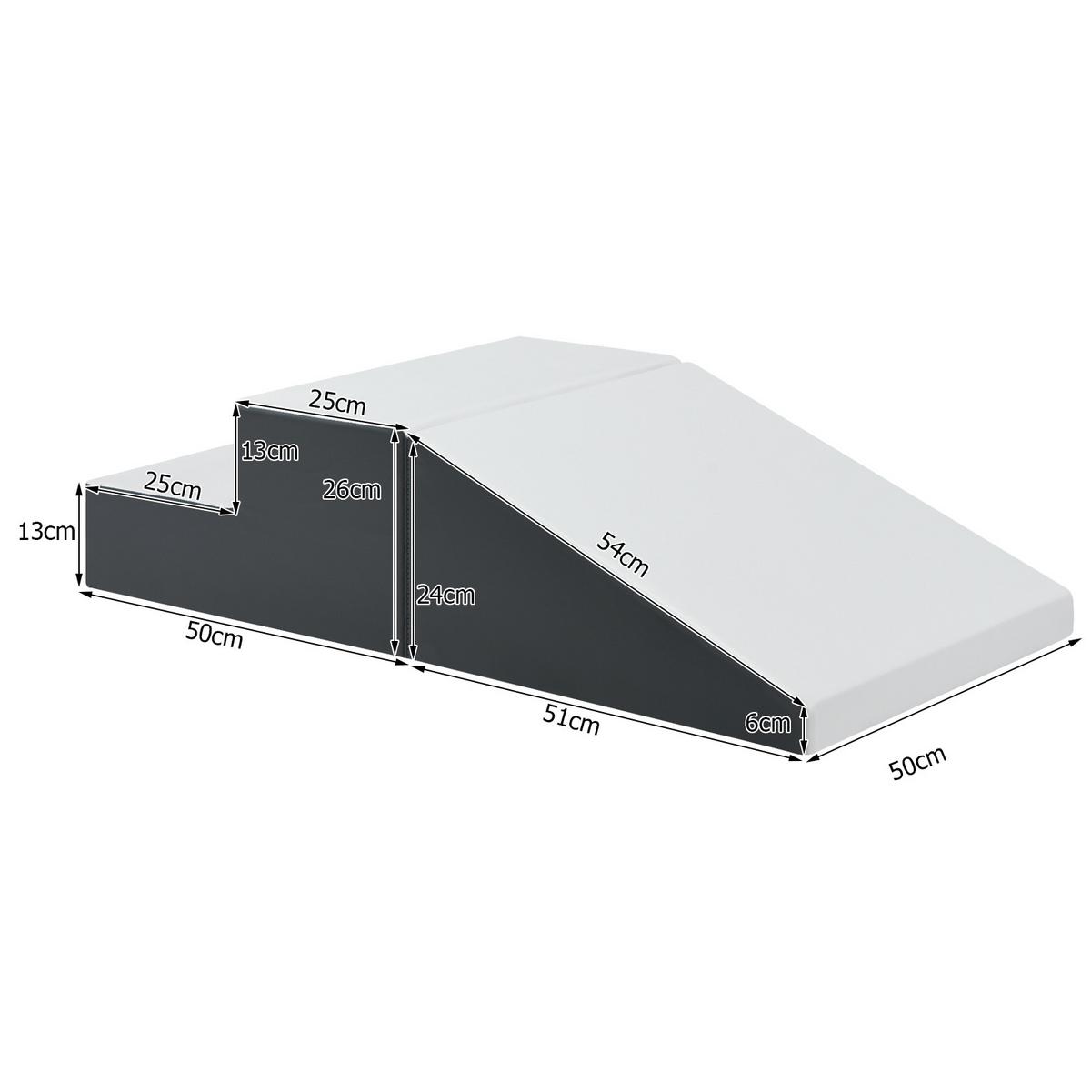 SOFTBAUSTEINE Weiß (2er-Set) - Weiß, Leder (50/26/50cm) - COSTWAY