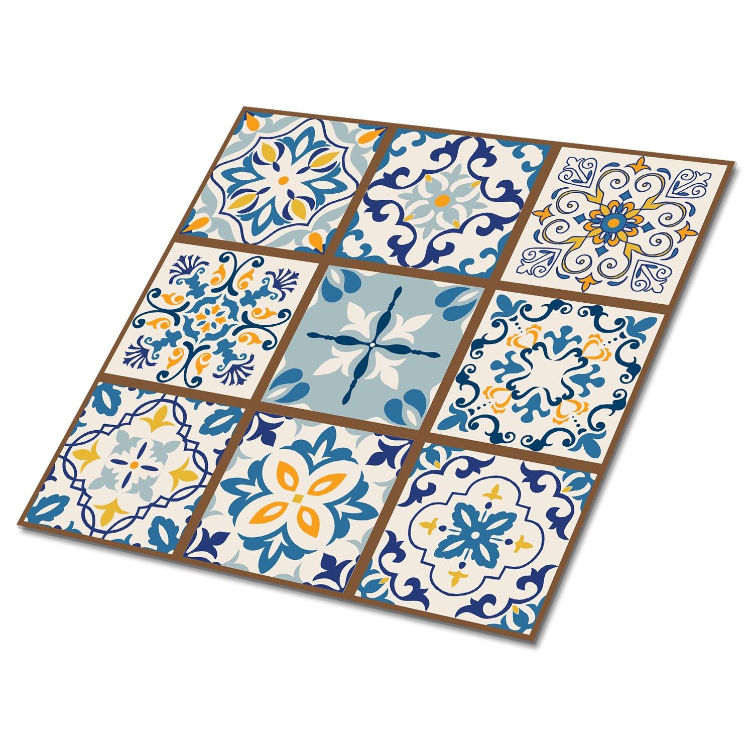 FLIESENAUFKLEBER 9 Stück 30x30 cm selbstklebend Arabisches Patchwork - Multicolor, Textil (30/1.6/30cm) - TULUP