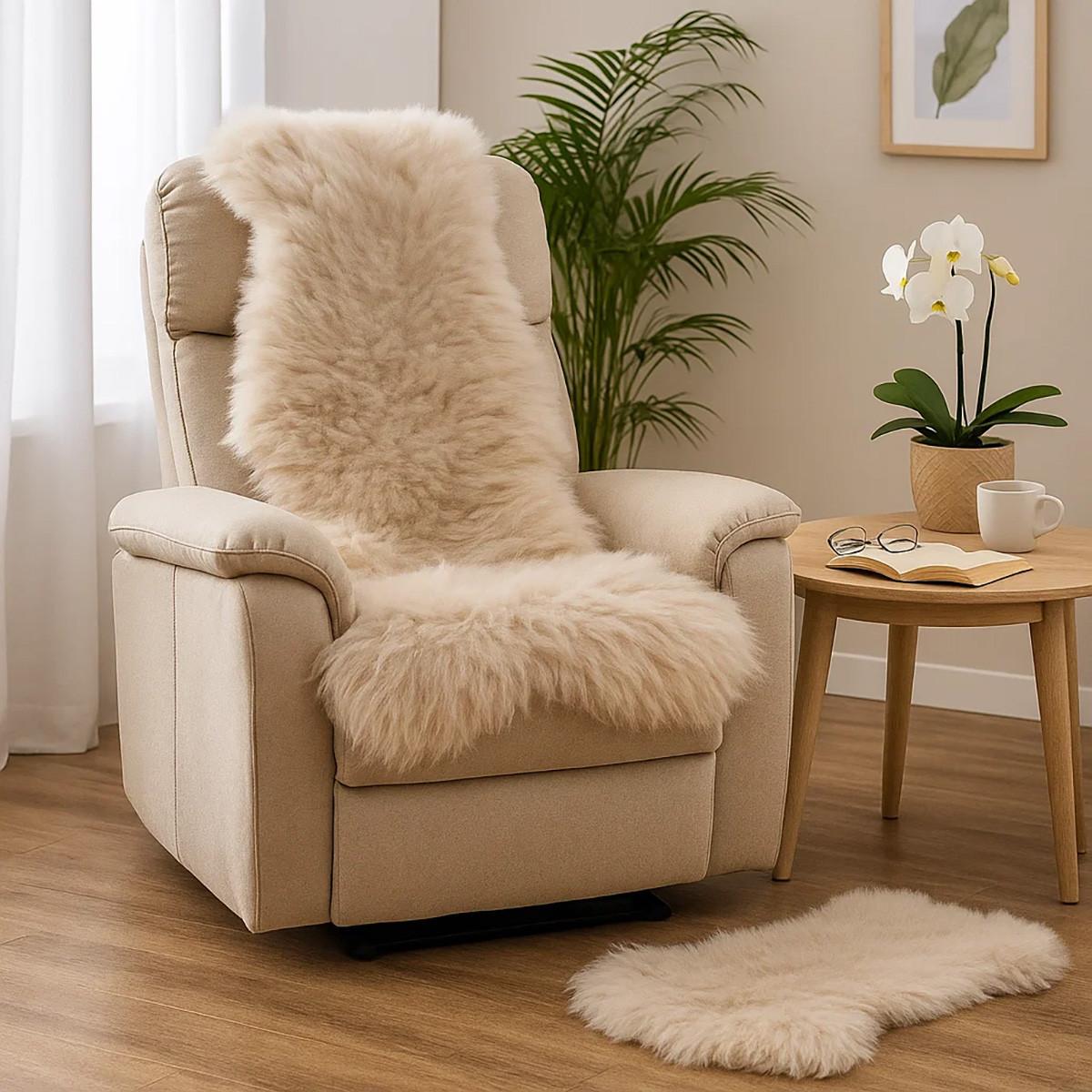 SCHAFFELL Hellbraun/Cappuccino 2. Wahl, ca. 100 cm - Hellbraun/Cappuccino, Fell (60/100cm) - Provellus