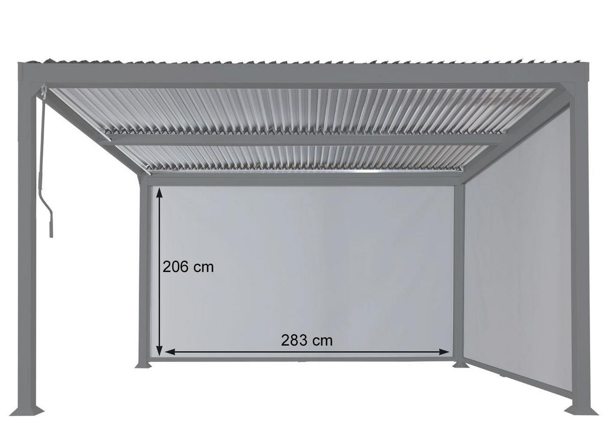 SEITENWAND FÜR PERGOLA Weiß - Weiß, Textil (283/206/1cm) - MCW