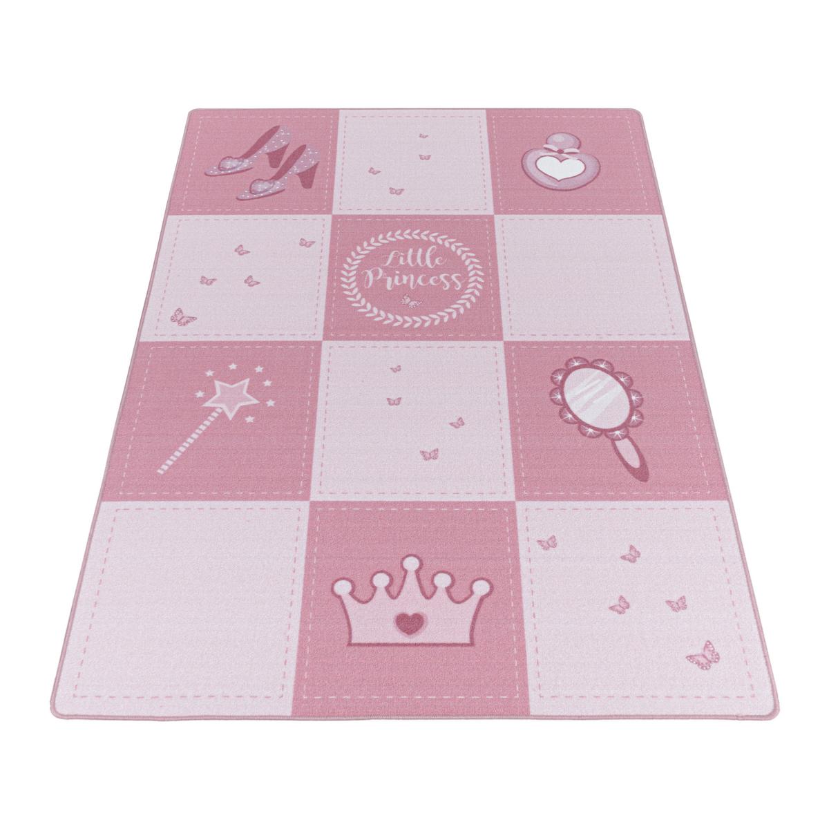 SPIELTEPPICH TRAUN in Rosa, mit Prinzessin-Motiv, 120 x 170 cm - Rosa, Textil (120/170cm) - KADIMA DESIGN