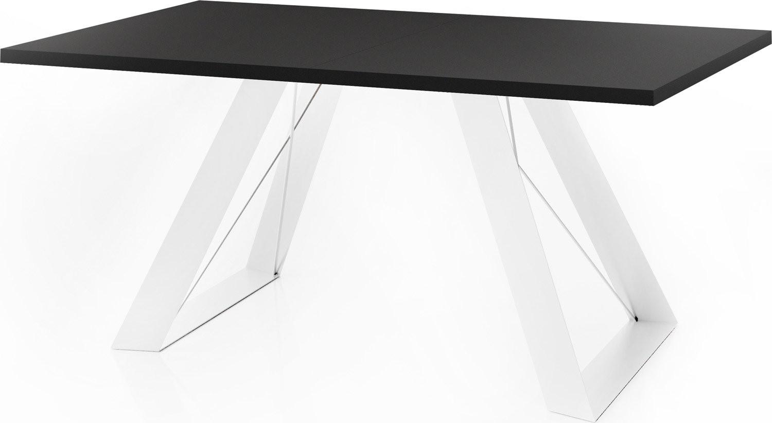 ESSTISCH Colter Weiß rechteckig ausziehbar, Schwarz 140-240/80/76 cm - Schwarz/Weiß, Holzwerkstoff/Metall (80/240/76cm) - WFL GROUP