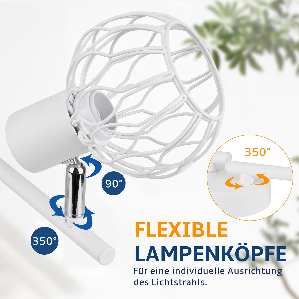 DECKENSTRAHLER Nyveth 70/10/18 cm - Weiß, Metall (70/10/18cm) - ZMH