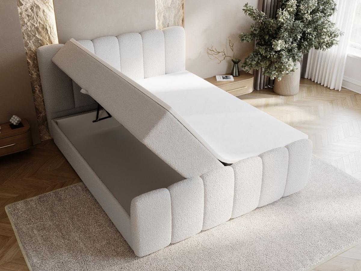 BOXBETT Cloud 160x200 Bouclé-Stoff Grau - Grau, Holz/Textil (160/200cm) - Graingold
