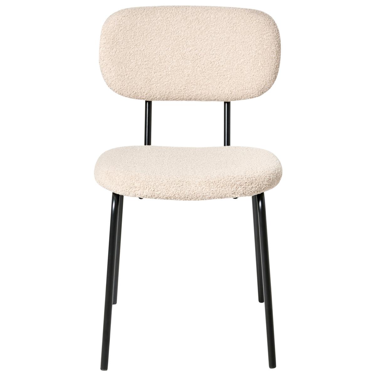 ESSZIMMERSTUHL 2er-Set Beige Adair - Beige/Schwarz, Textil (50/83/62cm) - Beliani
