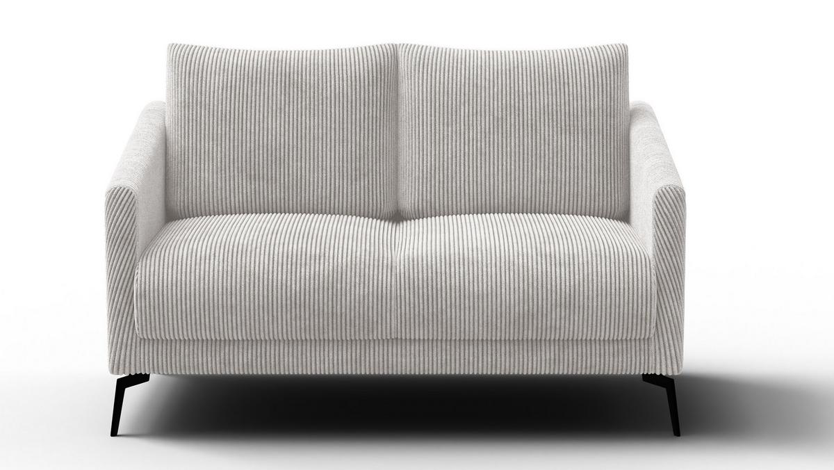 SOFA VILT 2-Sitzer, perlweiß - Schwarz/Weiß, Holzwerkstoff/Textil (142/89/94cm) - Wozimo