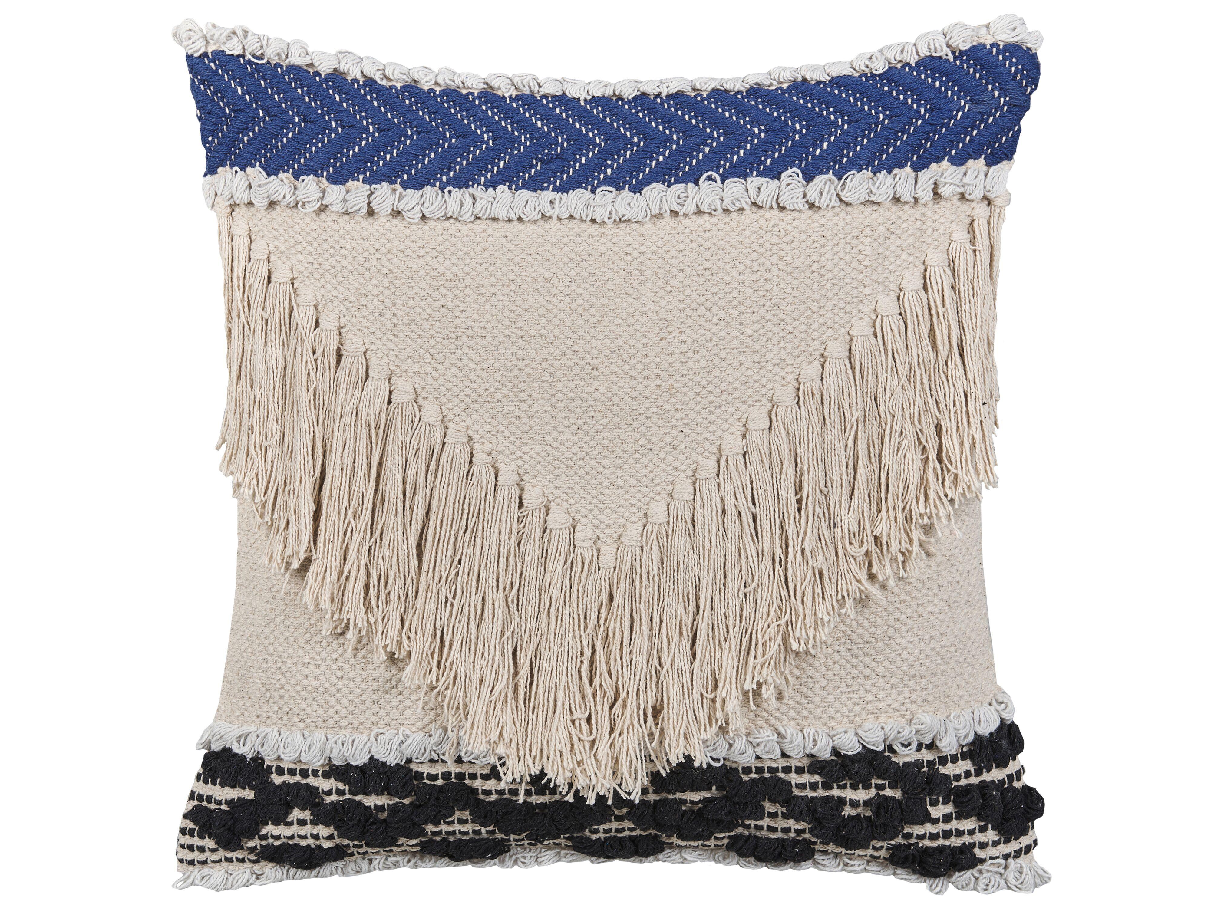 DEKOKISSEN Creme 45/45 cm Sofca - Creme, Naturmaterialien/Textil (45/45cm) - Beliani