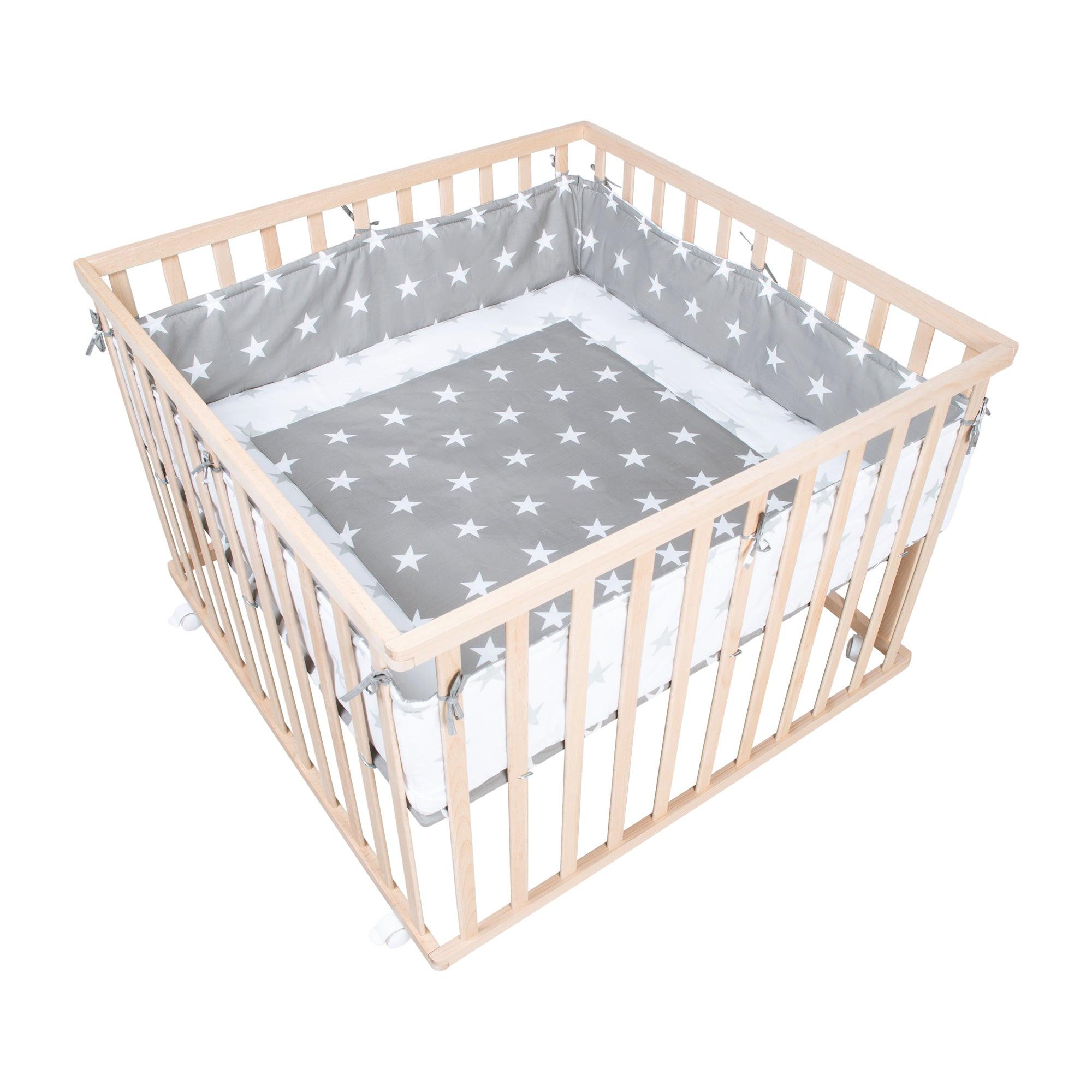 LAUFGITTER 100x100 Little Stars - Naturfarben, Holzwerkstoff (100/72.5/100cm) - Roba