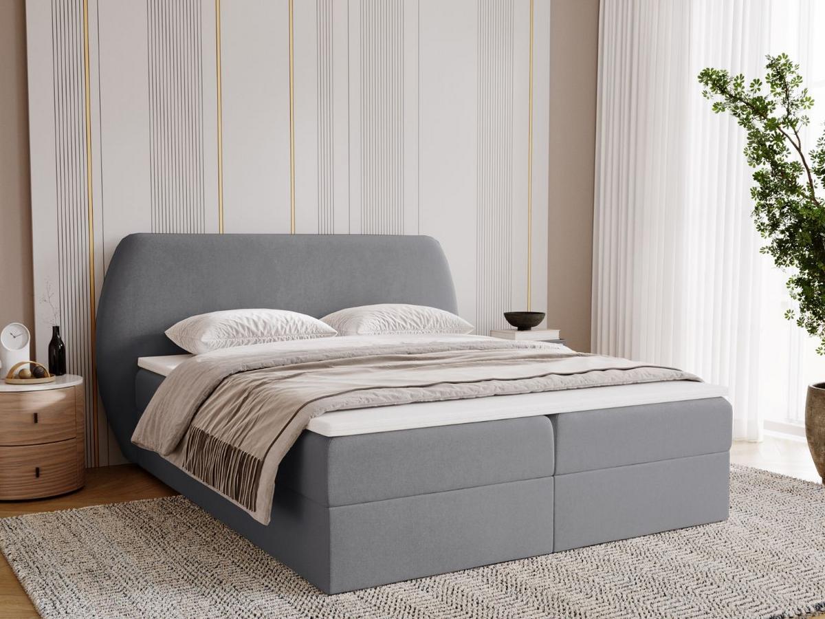 BOXBETT Bogota 160x200 Dunkelgrau - Dunkelgrau, Holz/Textil (160/200cm) - Graingold