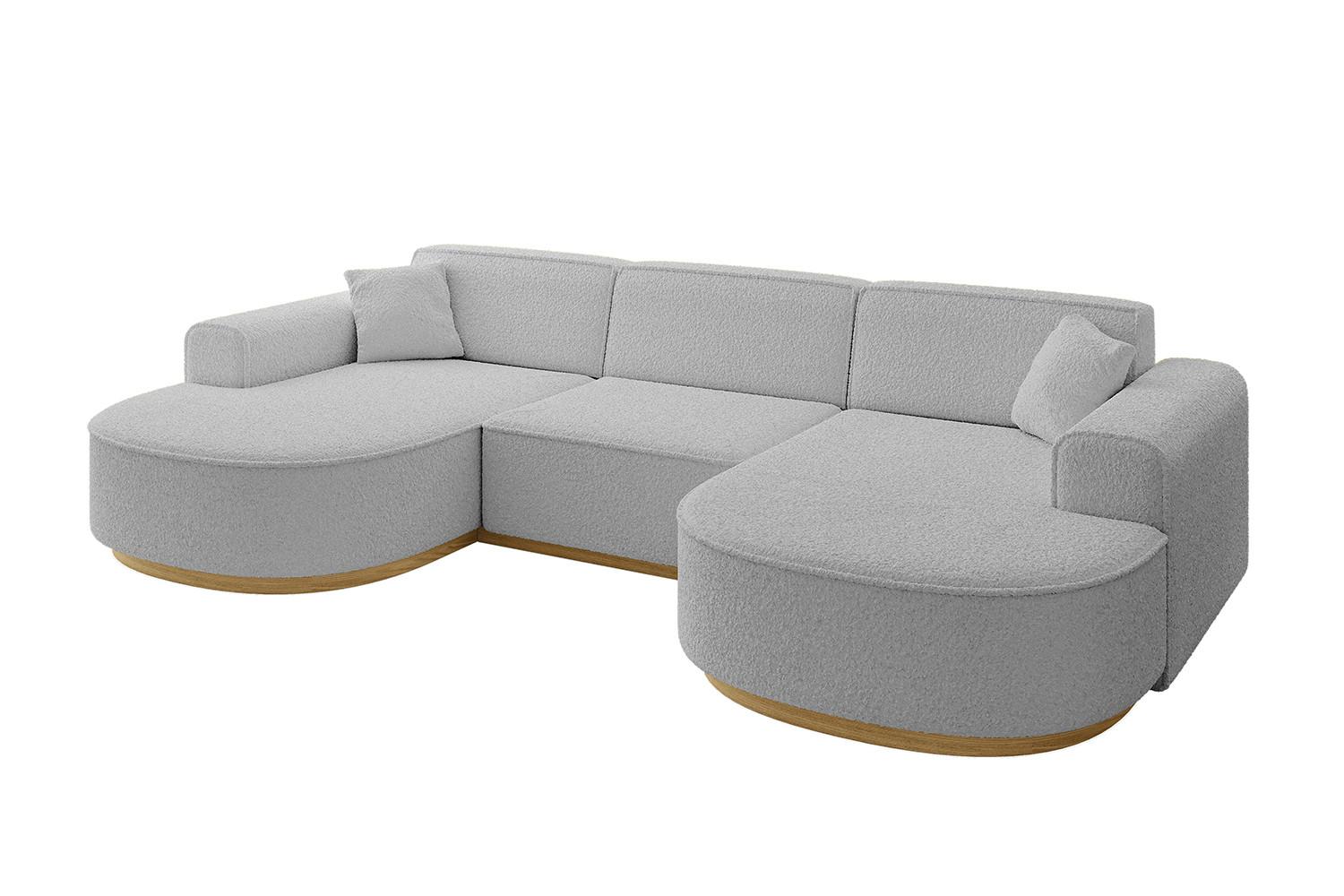 WOHNLANDSCHAFT MARI-U1-v2 - 303x171x83 cm Hellgrau Bouclé - Hellgrau, Holzwerkstoff/Textil (303/83/171cm) - ALTDECOR