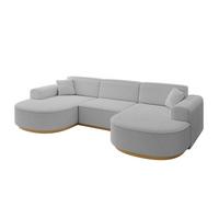 WOHNLANDSCHAFT MARI-U1-v2 - 303x171x83 cm Hellgrau Bouclé - Hellgrau, Holzwerkstoff/Textil (303/83/171cm) - ALTDECOR