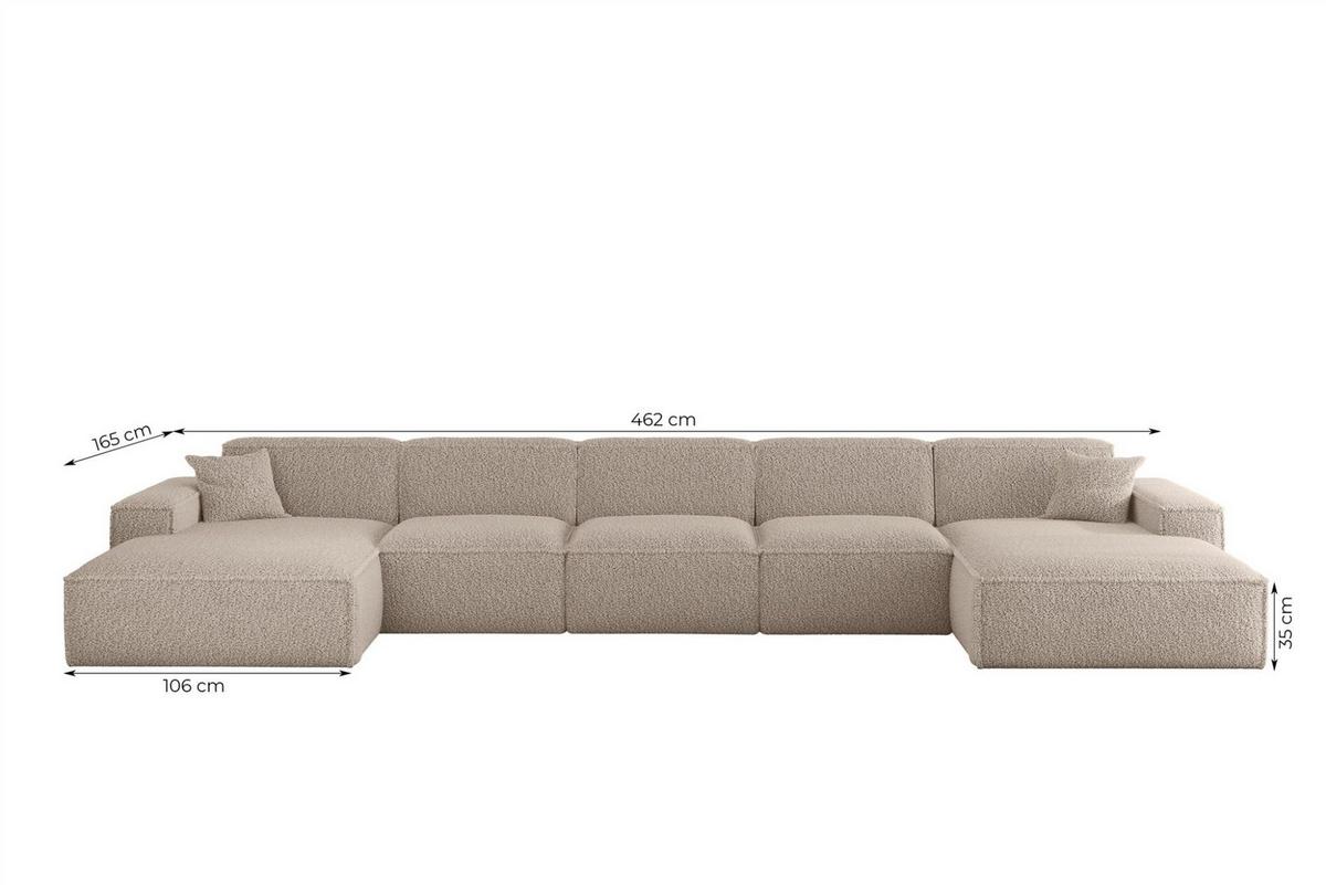 WOHNLANDSCHAFT Celes Premium Xl Sven - Blau, Holzwerkstoff/Textil (462/73/165cm) - Fun Möbel