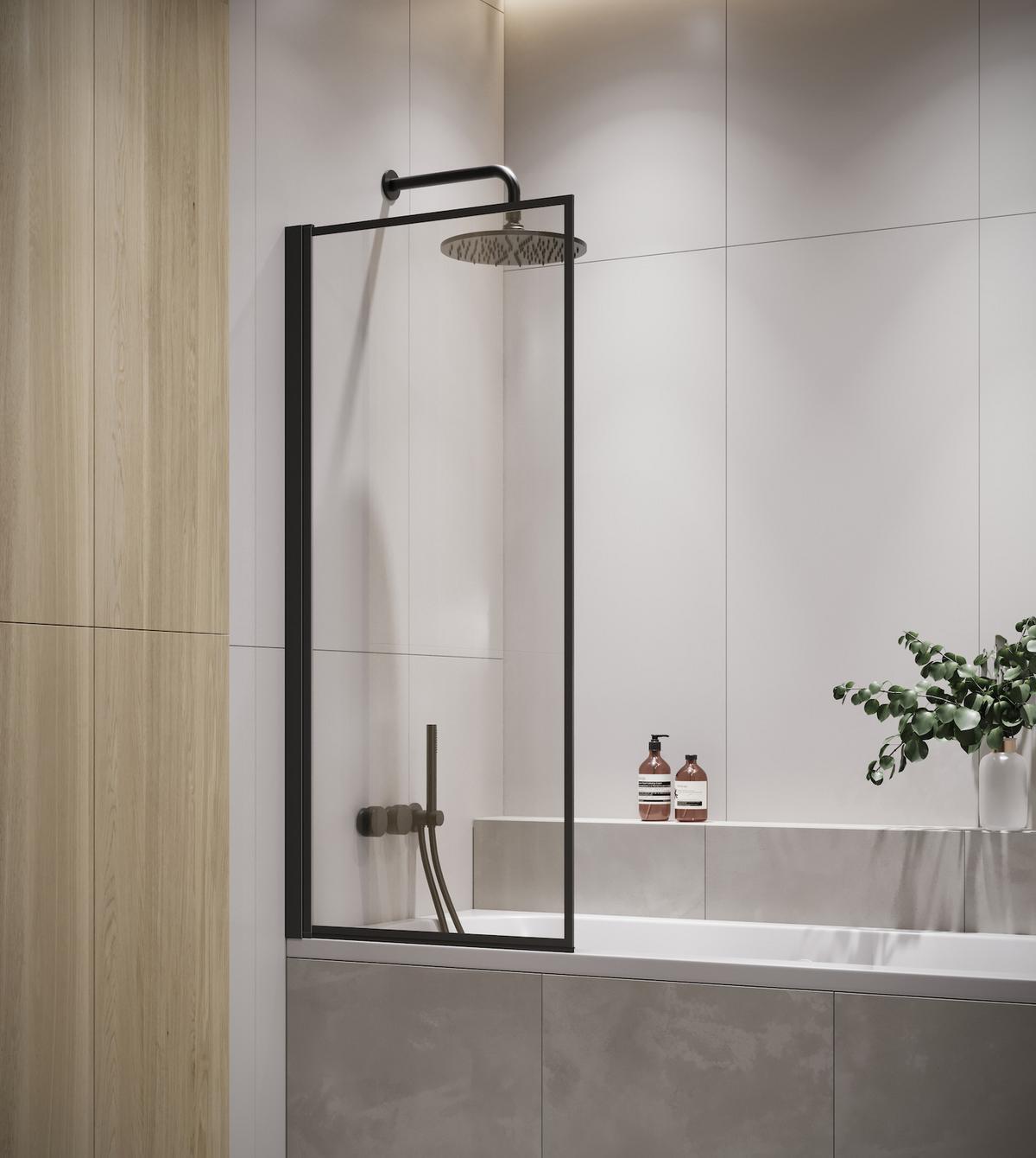 BADEWANNE Medal 1 Teil cm Schwarz - 60 x 140 cm - Schwarz, Glas (60/140cm) - Badplaats