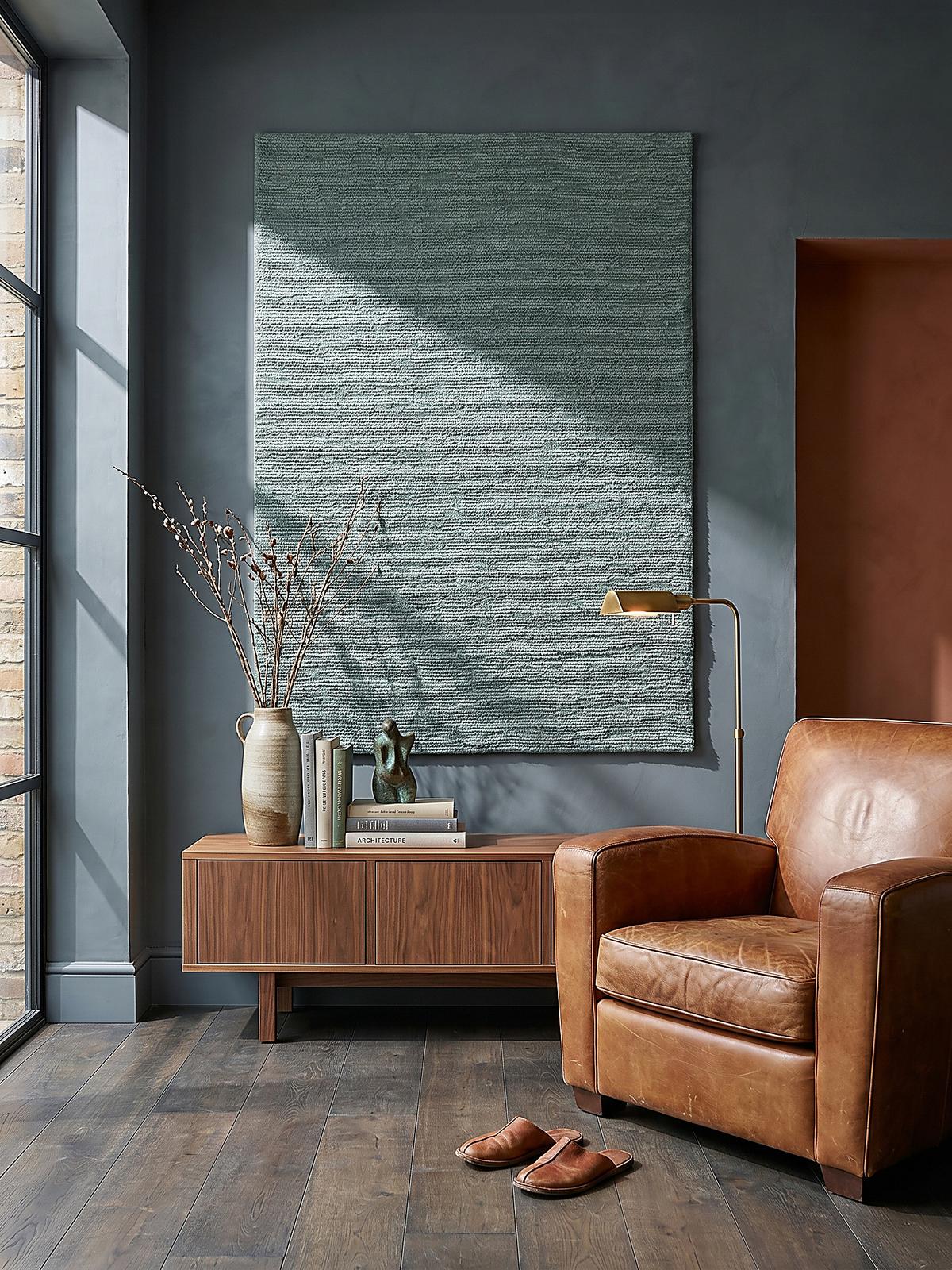 WOLLTEPPICH ALNE, einfarbig, Türkis, 120 x 170 cm - Blau, Textil (170/120cm) - KADIMA DESIGN