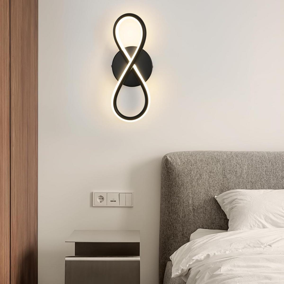LED - WANDLEUCHTE Wellthar 12.0/9.0/31.0 cm - Schwarz, Kunststoff (12/9/31cm) - ZMH