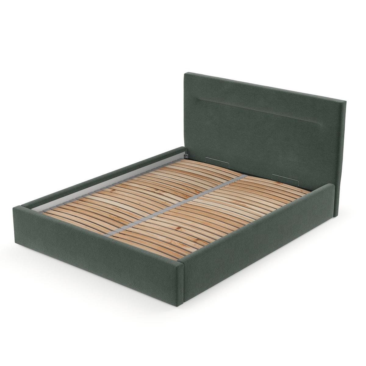 POLSTERBETT Liline 180/200 cm Grün im Asti Stoff - Schwarz/Naturfarben, Holz/Holzwerkstoff (180/200cm) - AltaBeds