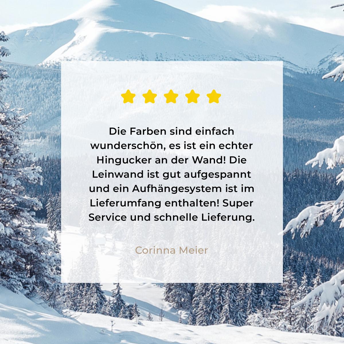 LEINWANDBILD Winterlandschaft - Natur - Berge - Bäume - Schnee Wandbild Wohnzimmer 60x80 cm - Hellblau, Textil (60/80cm) - MuchoWow