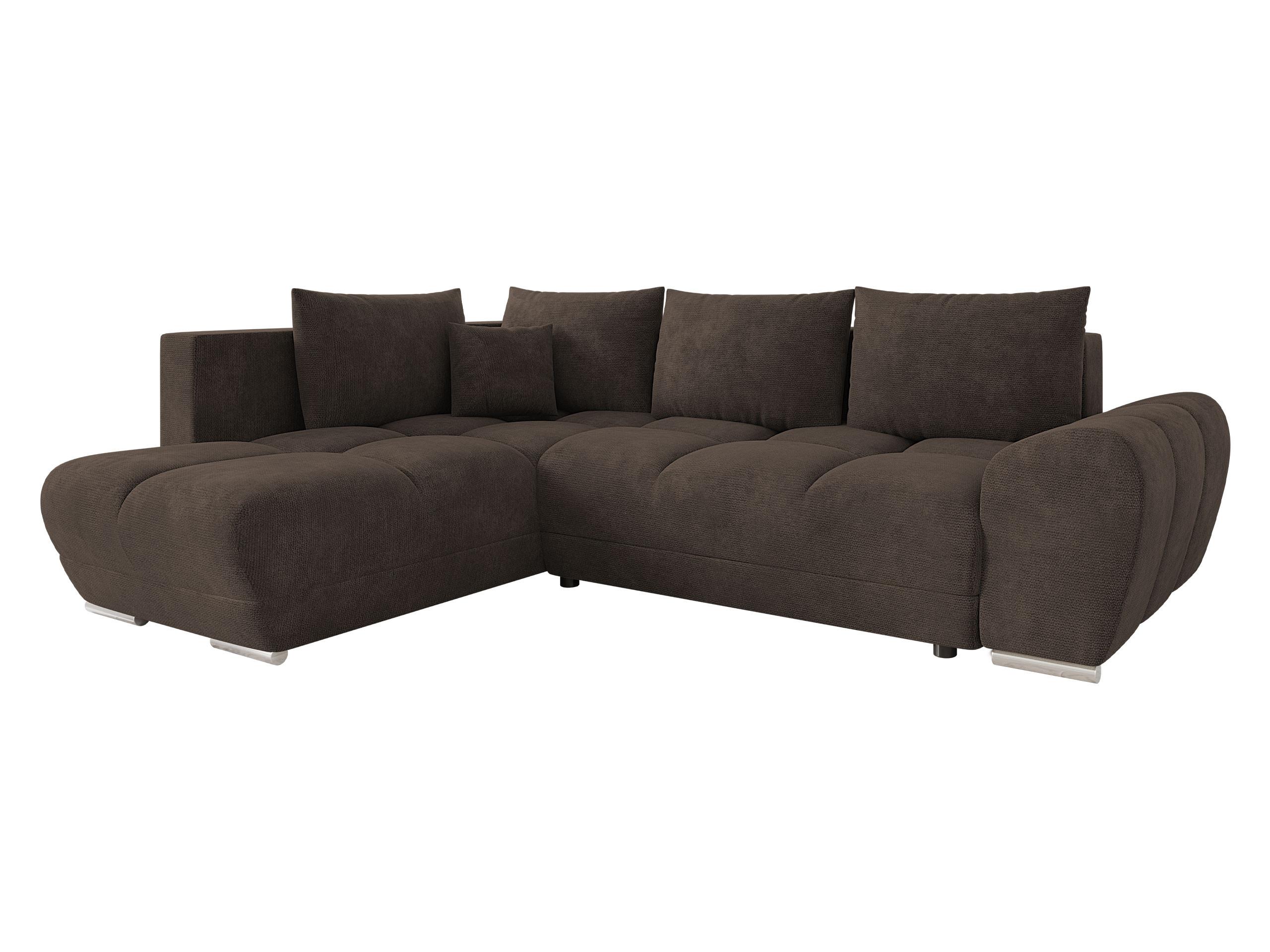 ECKSOFA Forest, Seite: Links - Dunkelbraun/Schwarz, Holz/Kunststoff (290/183cm) - MIRJAN24