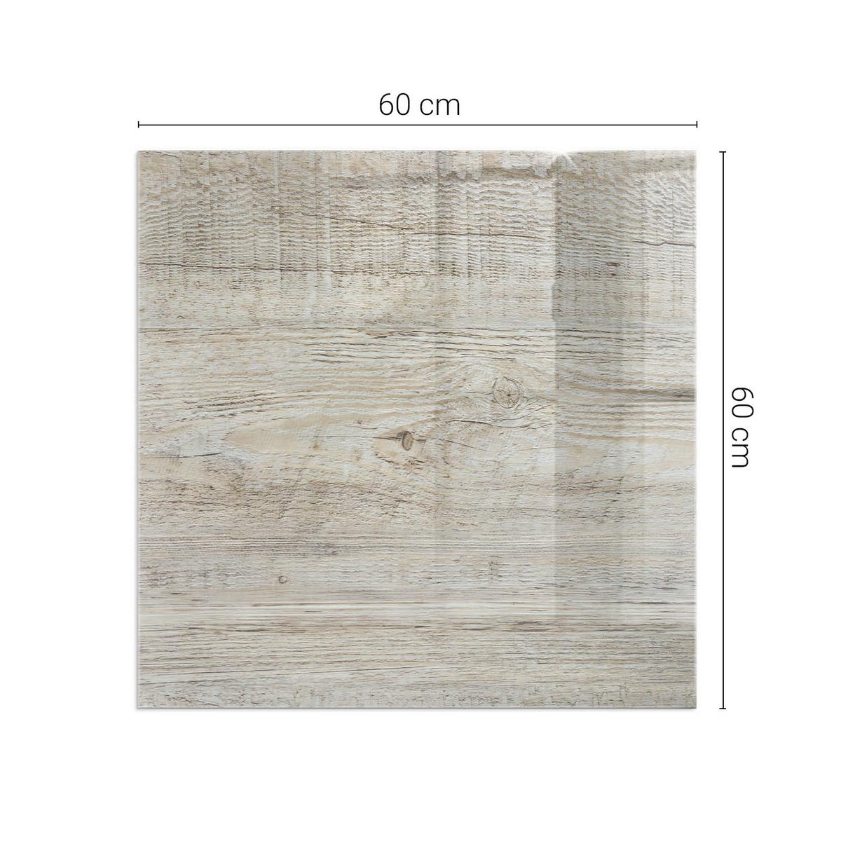 GLASPLATTE für Kamin 60x60 cm - Beige, Glas (60/60/0.4cm) - TULUP