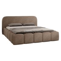 POLSTERBETT Refola Boucle - Schwarz/Naturfarben, Holz/Holzwerkstoff (140/200cm) - MIRJAN24