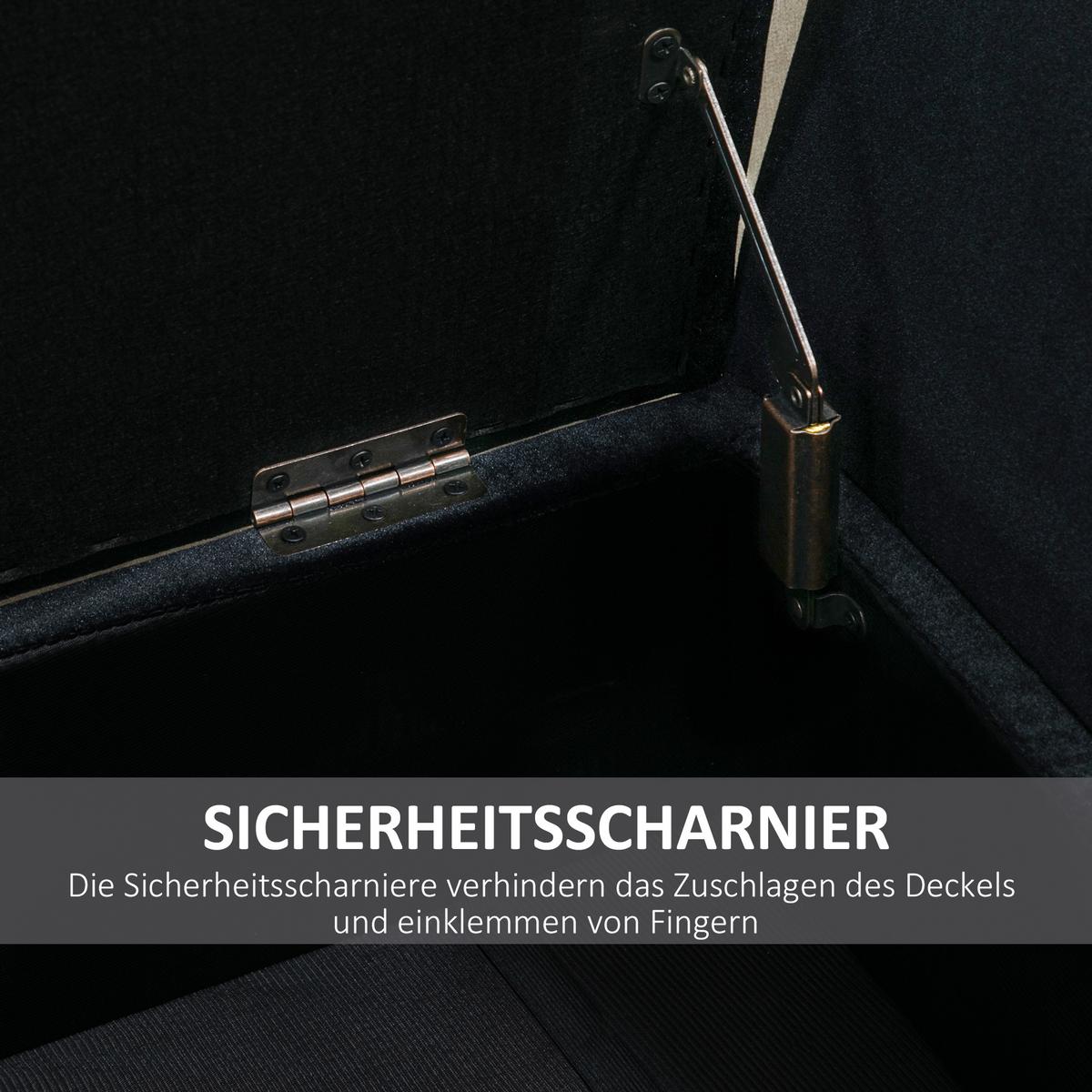 SITZBANK Polyester Schaumstoff Schwarz - Schwarz, Kunststoff (42/65/107cm) - HOMCOM