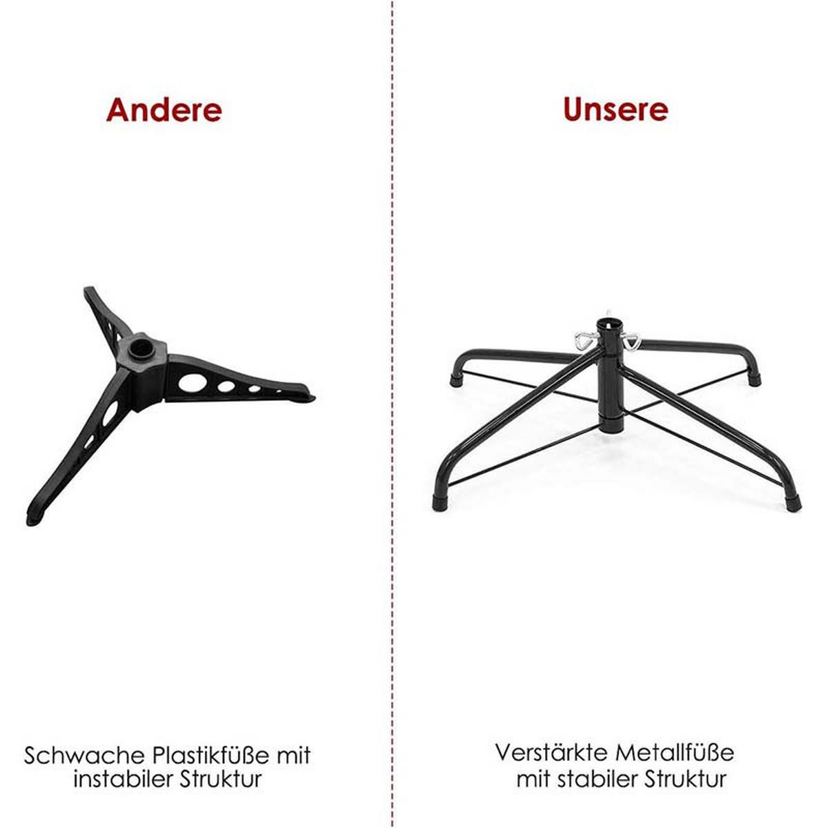 WEIHNACHTSBAUM mit Metallständer 150cm Weiß - Weiß, Metall (150cm) - COSTWAY
