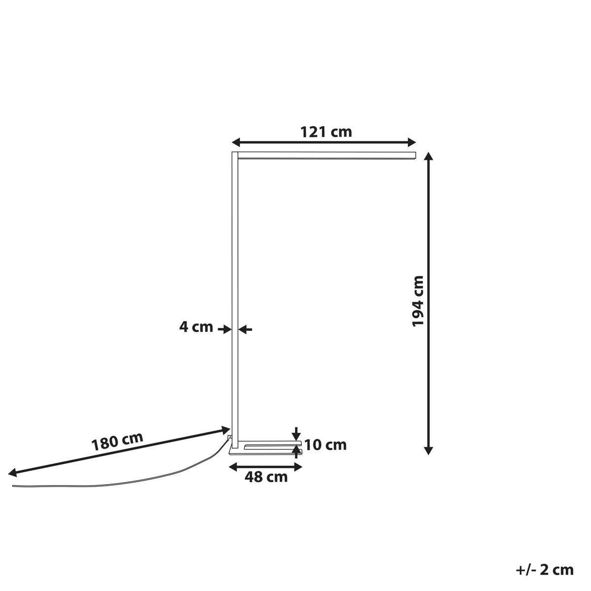 STEHLAMPE Mensa 30/121/194 cm - Silberfarben, Metall (30/121/194cm) - Beliani
