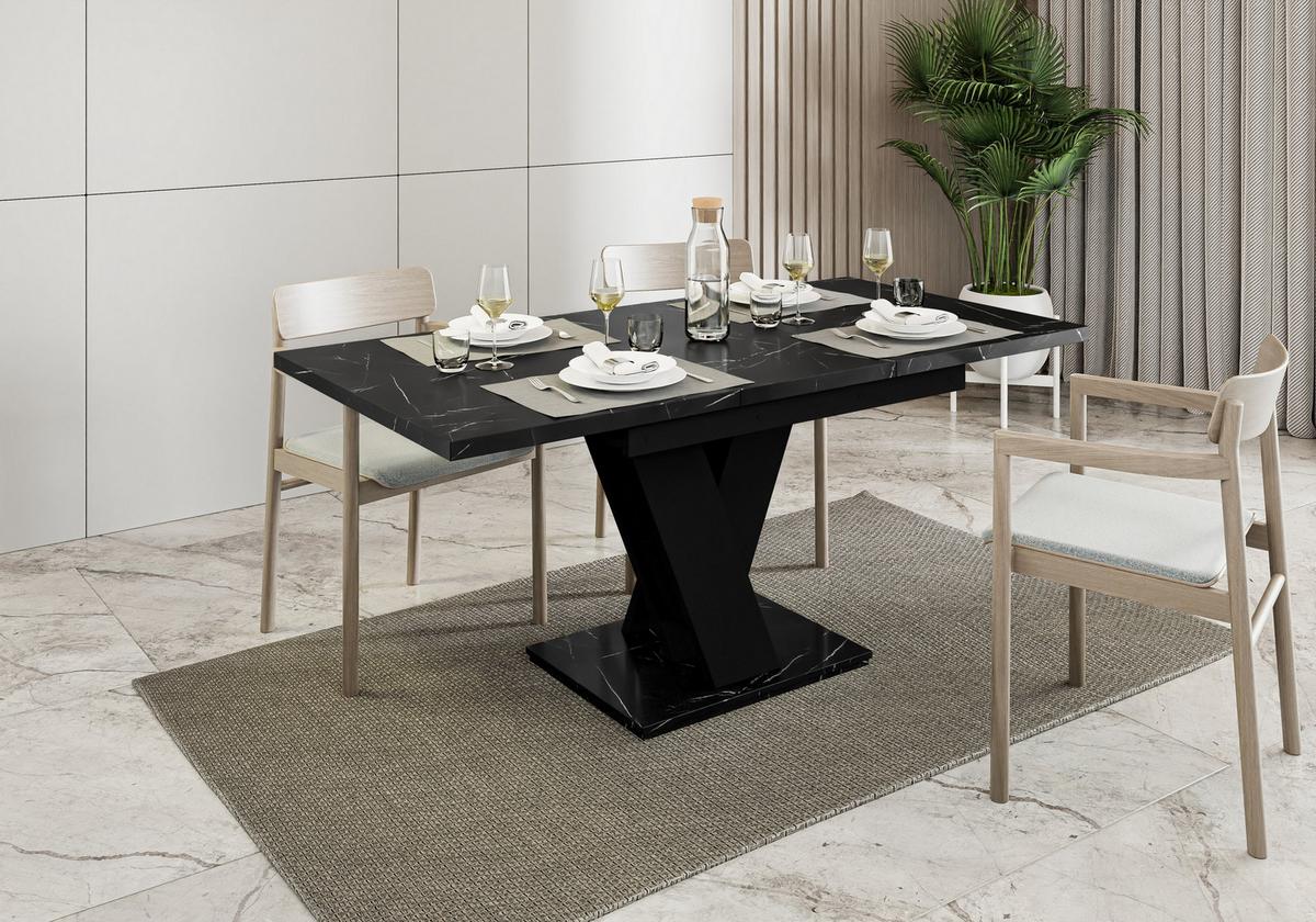 ESSTISCH MASSAR Ausziehbar 120 - 160 / 80 x 76 cm - Hellgrau/Schwarz, Holz (120/80/76cm) - MASSENO