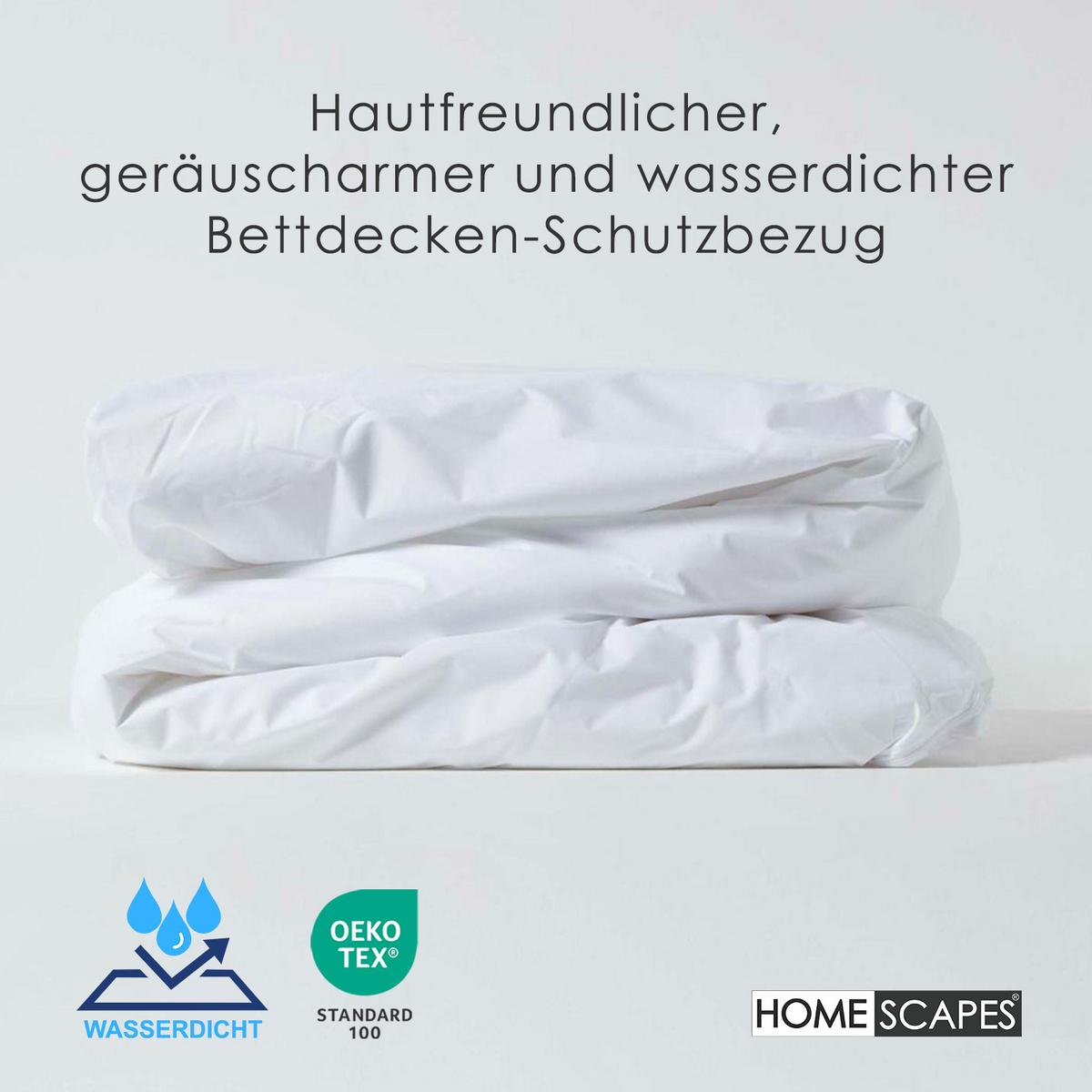 BETTDECKENSCHONER wasserdicht 155/220 cm - Weiß, Textil (155/220cm) - Homescapes