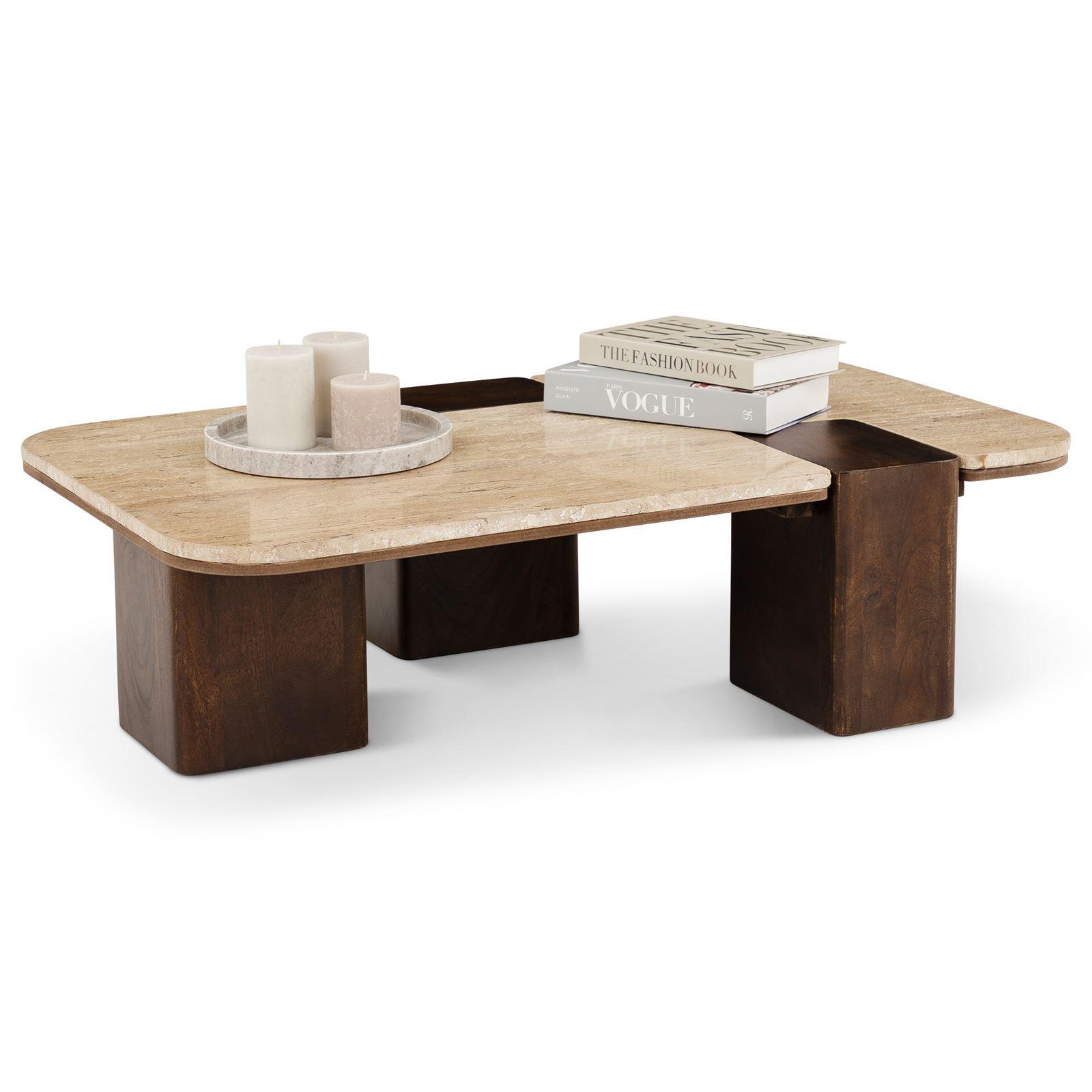 COUCHTISCH SURAT braun/beige - Beige/Braun, Holz/Naturmaterialen (60/100/27cm) - IDIMEX