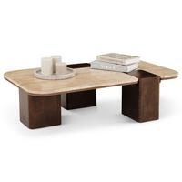 COUCHTISCH SURAT braun/beige - Beige/Braun, Holz/Naturmaterialen (60/100/27cm) - IDIMEX