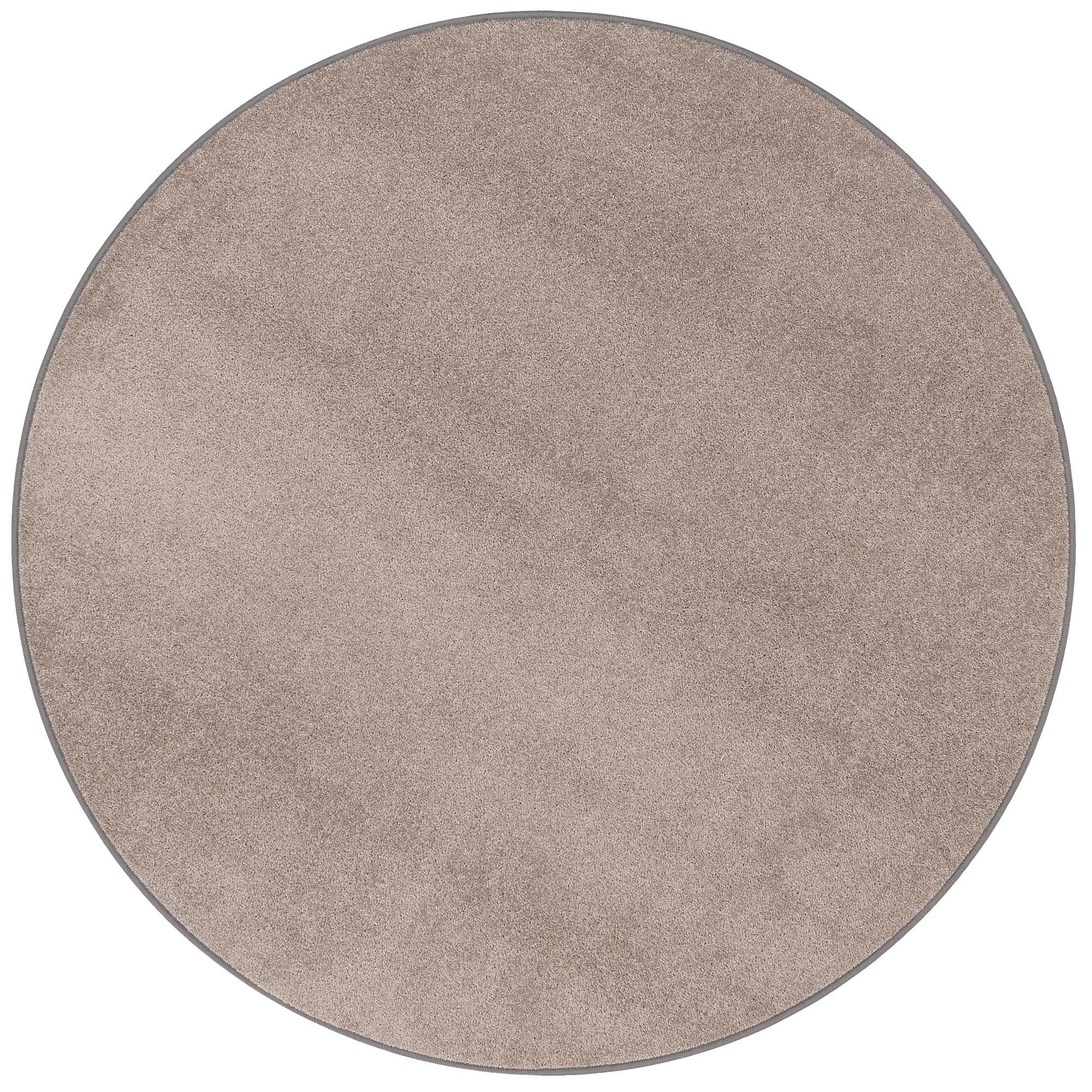 TREND VELOURS TEPPICH JOY RUND - Taupe, Textil (100/100cm) - Snapstyle