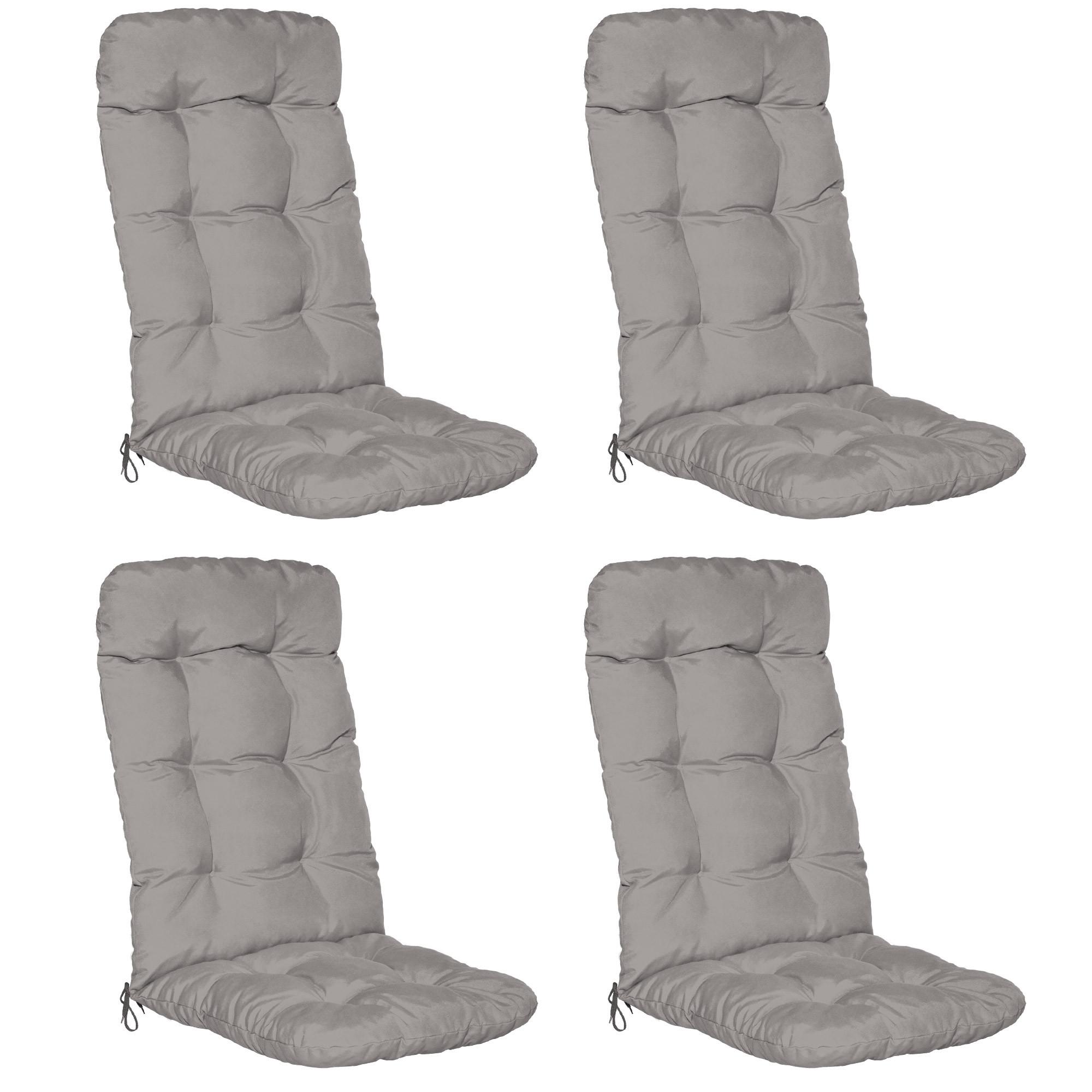 HOCHLEHNERAUFLAGE Flair HL 120/50/8cm Hellgrau (4tlg) - Hellgrau, Textil (50/8/120cm) - Beautissu 
