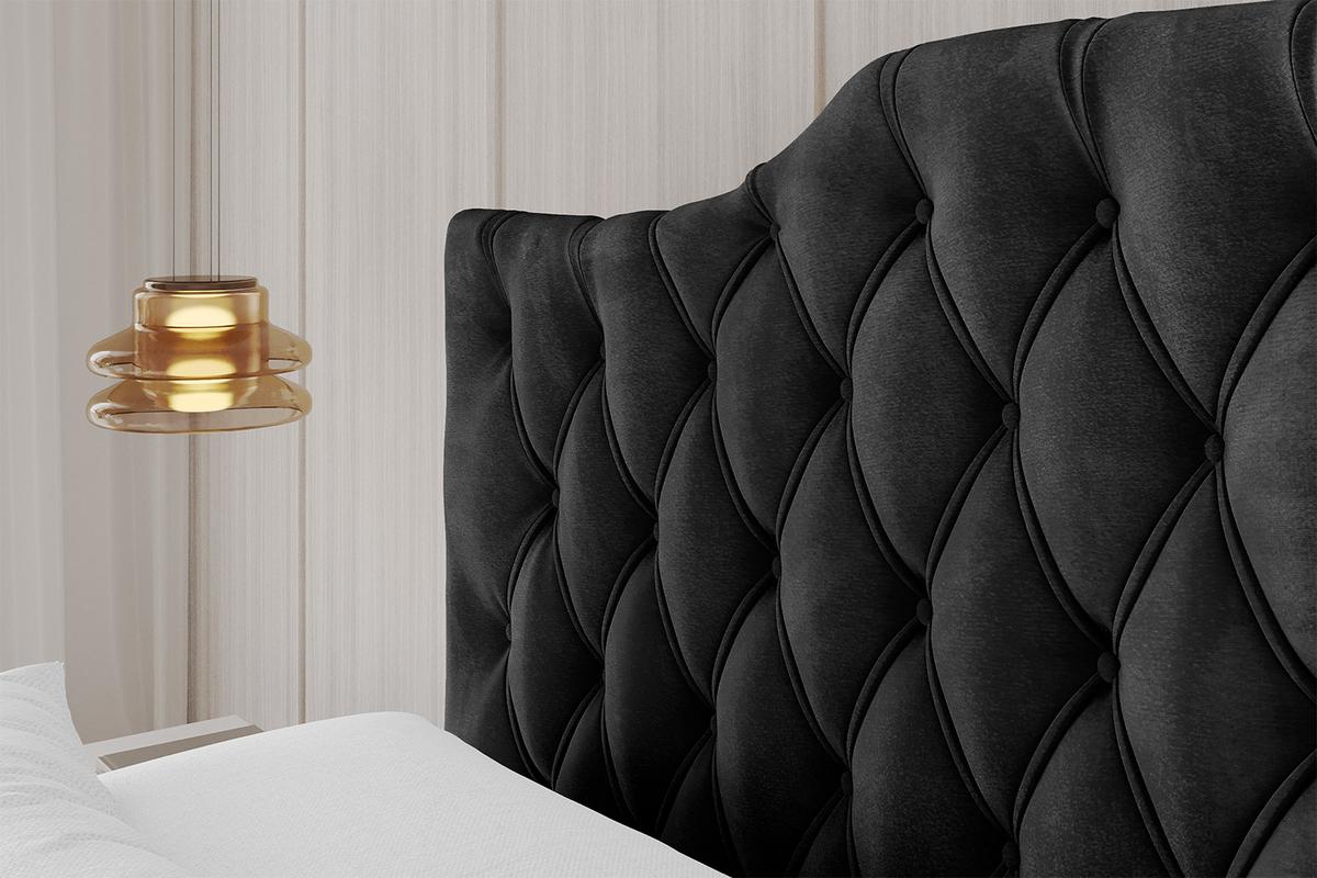 POLSTERBETT mit Bettkasten und Lattenrost, Boxbett ohne Matratze - FALIO 120x200 Schwarz - Schwarz, Holzwerkstoff/Textil (120/200cm) - ALTDECOR