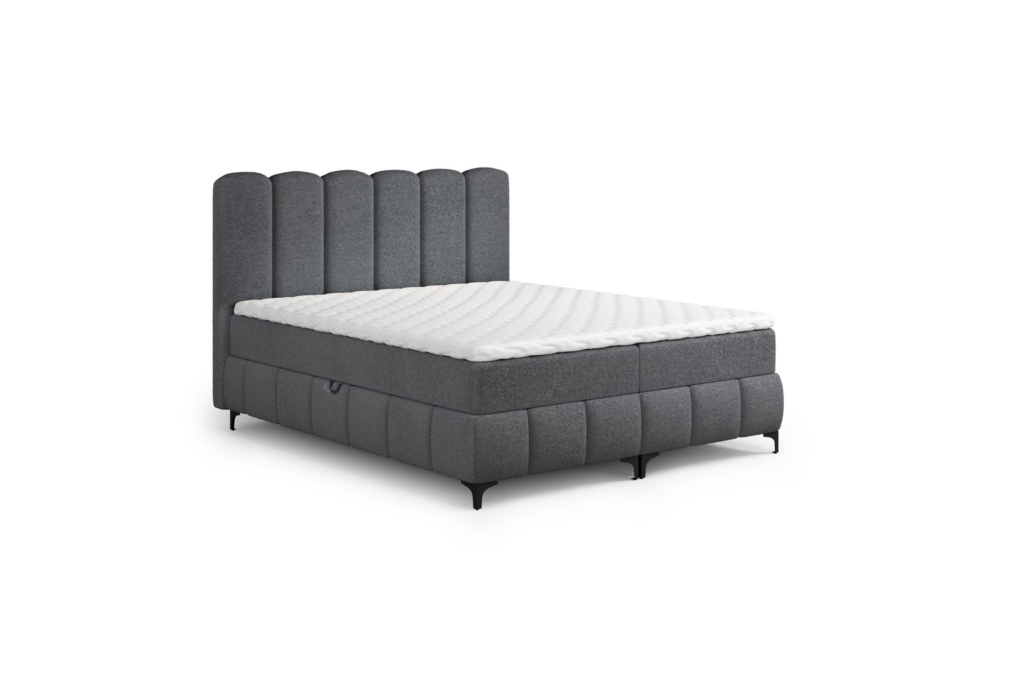 BOXBETT Isabel - Dunkelgrau, Holzwerkstoff/Textil (200/200cm) - Fun Möbel