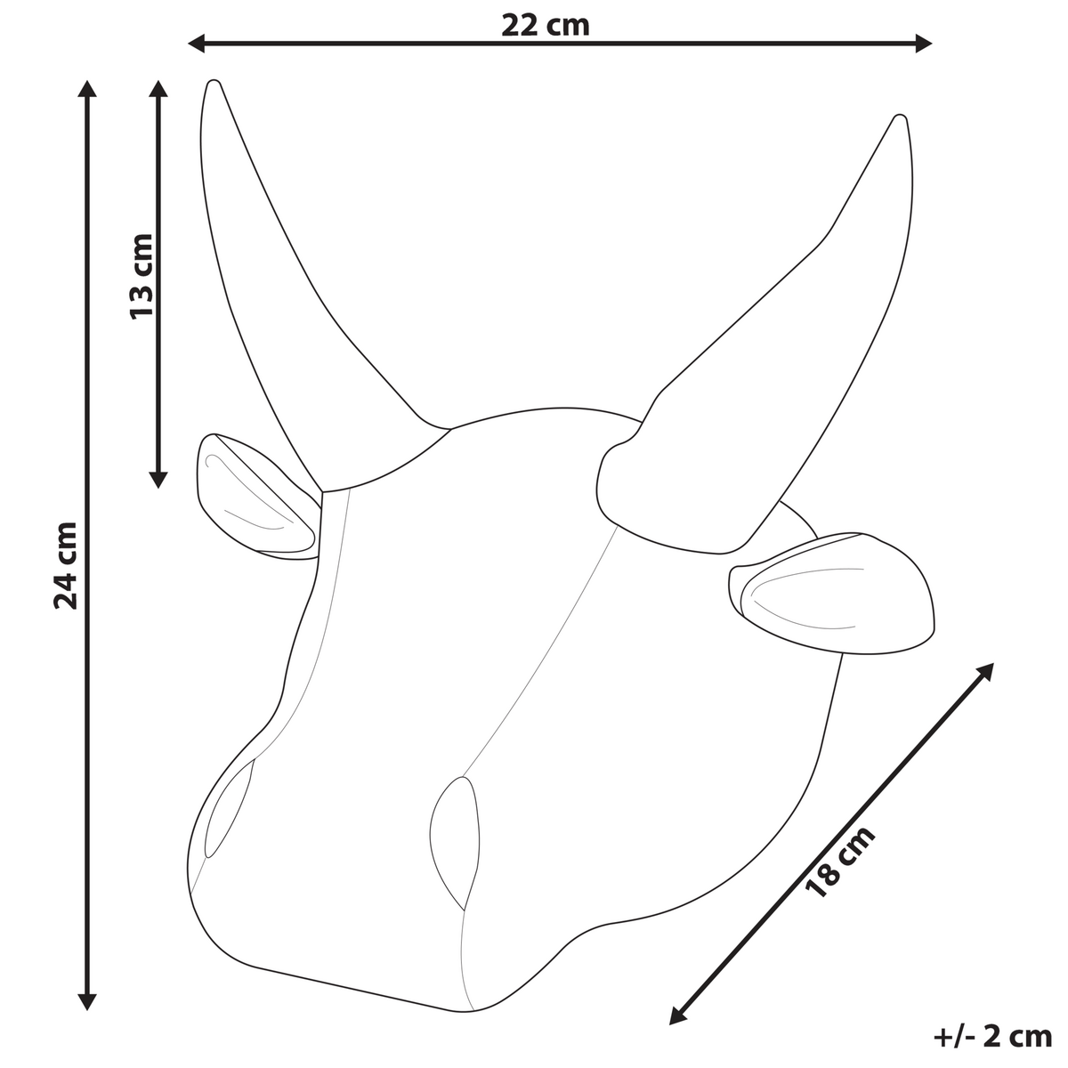 WANDDEKORATION cremeweiß/braun Geoffrey - Weiß, Textil (22/24/18cm) - Beliani