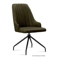ESSZIMMERSTUHL drehbar (8er-Set) Doreen 52x91x60 Schwarz/Khaki - Dunkelgrün/Schwarz, Kunststoff (60/91/52cm) - 58aufmkessel