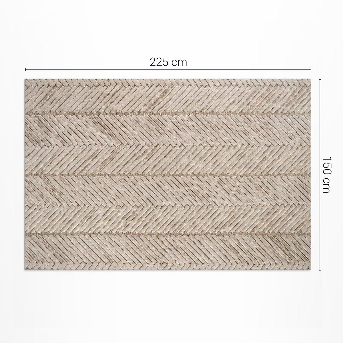 TEPPICH 150x225 cm Indianisches Flechtmuster Boho - Sandfarben, Kunststoff (150/225cm) - Wallfluent