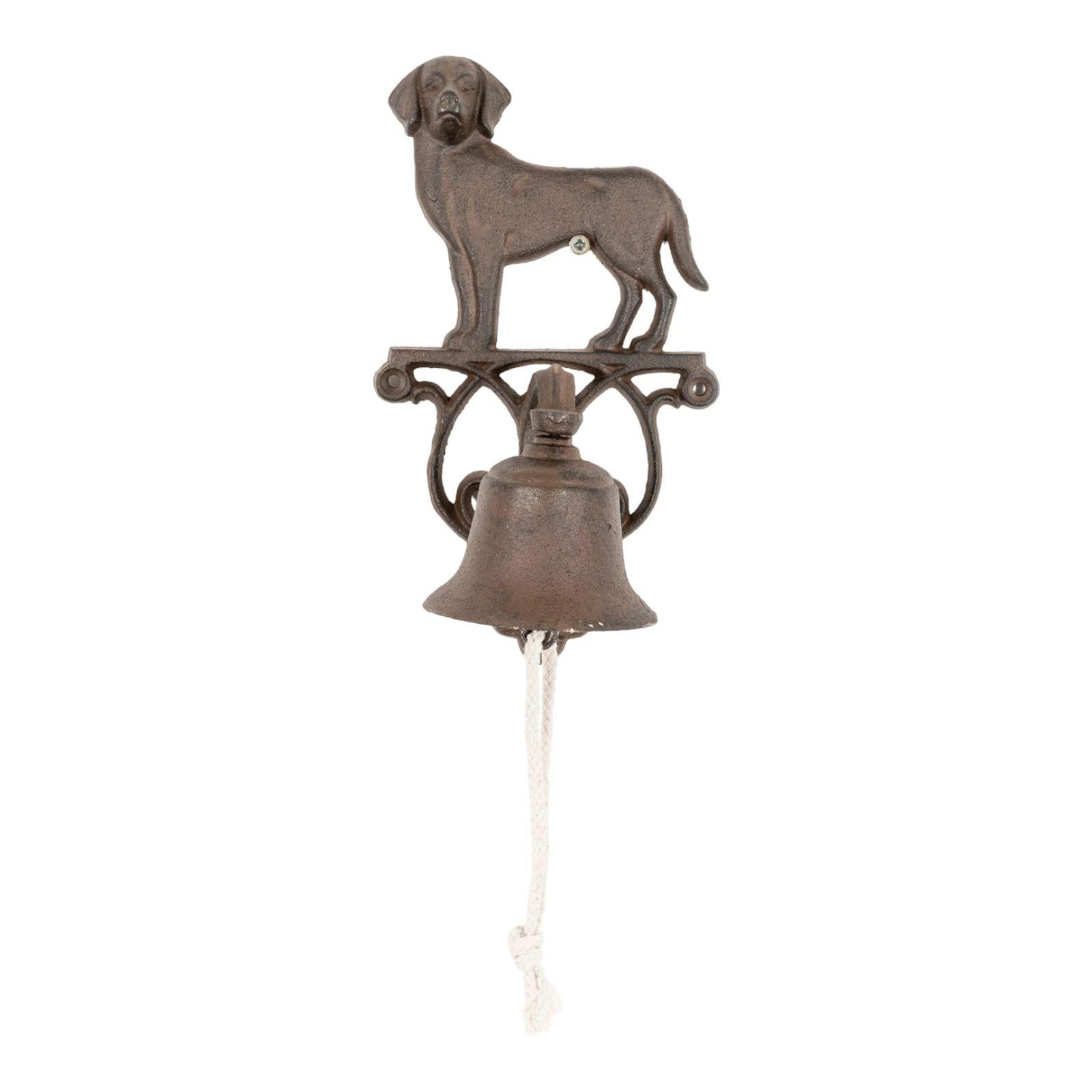 TÜRGLOCKE Gusseisen Hund - Braun, Metall (14/25/14cm) - Homescapes