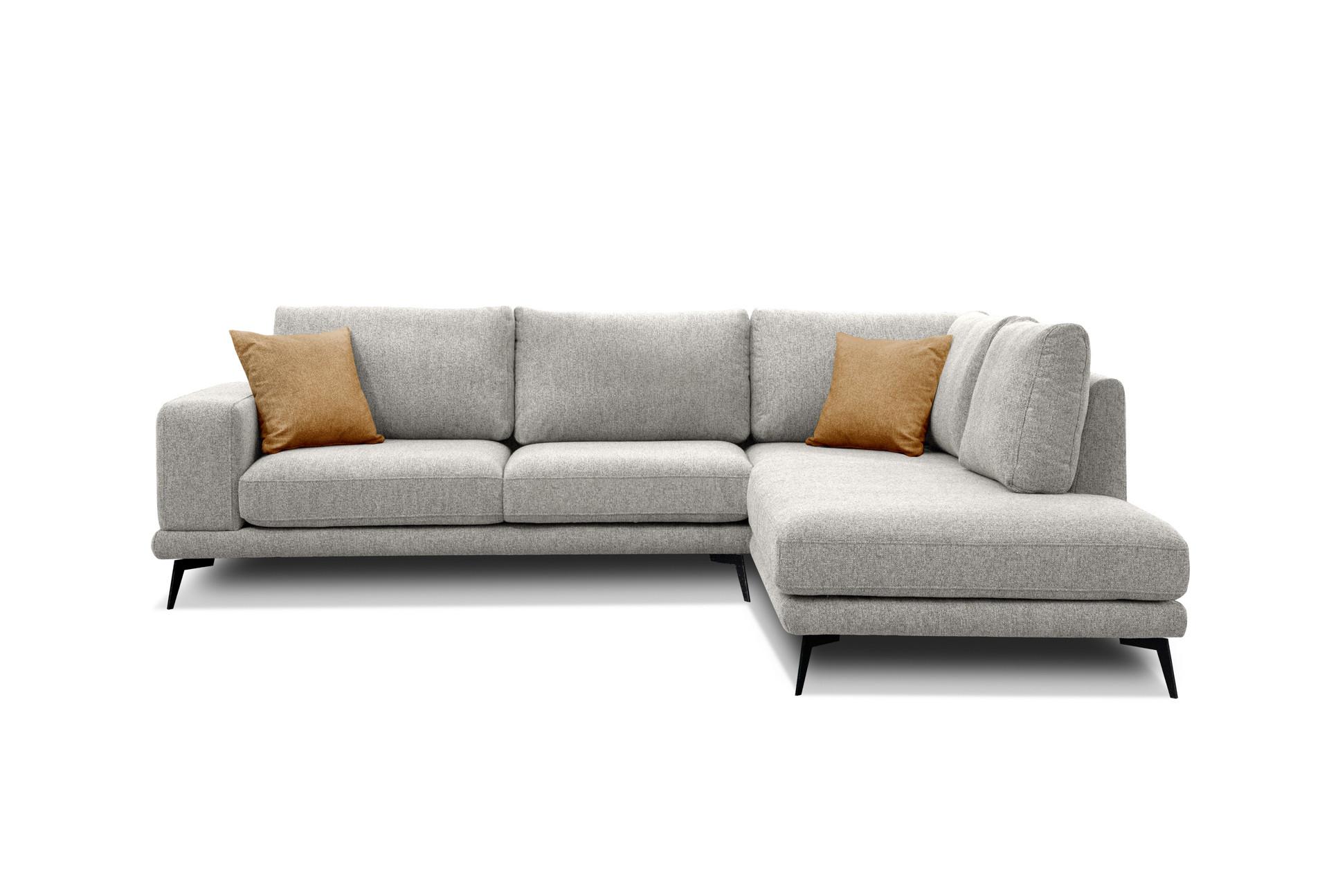 ECKSOFA MEDIOLANE 5-Sitzer, hellgrau - Hellgrau, Holzwerkstoff/Textil (282/219cm) - Wozimo