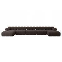 WOHNLANDSCHAFT modulares Sofa Tesso-U3 - 475x160x70 cm Braun Velours - Braun, Holzwerkstoff/Textil (475/70/160cm) - ALTDECOR