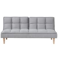 3-SITZER-SCHLAFSOFA Polyester Grau Siljan - Hellgrau, Textil (177/80/80cm) - Beliani