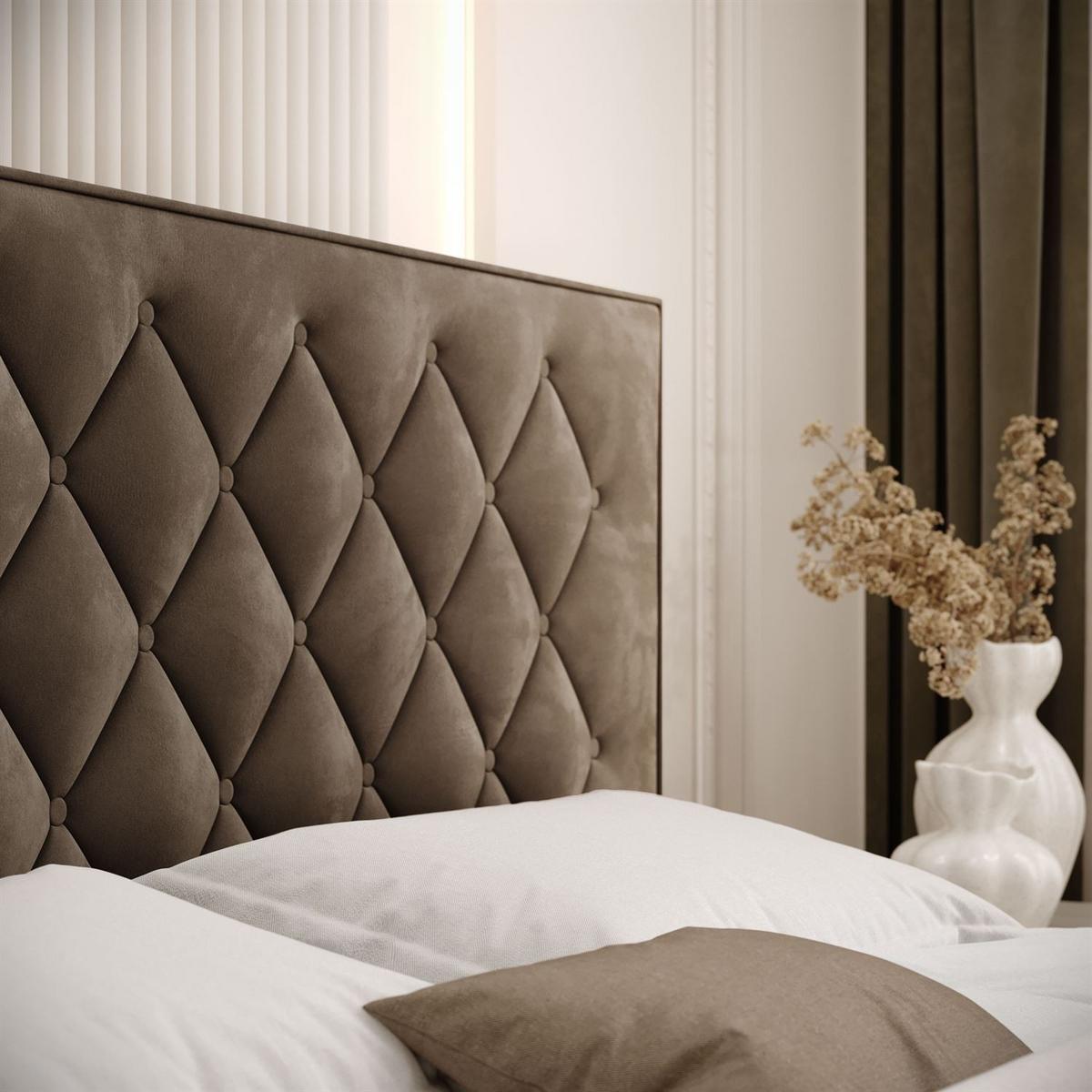 POLSTERBETT INEZ mit Bettkasten 140x200 cm Royal Velvet 196 - Braun, Textil - Lookway