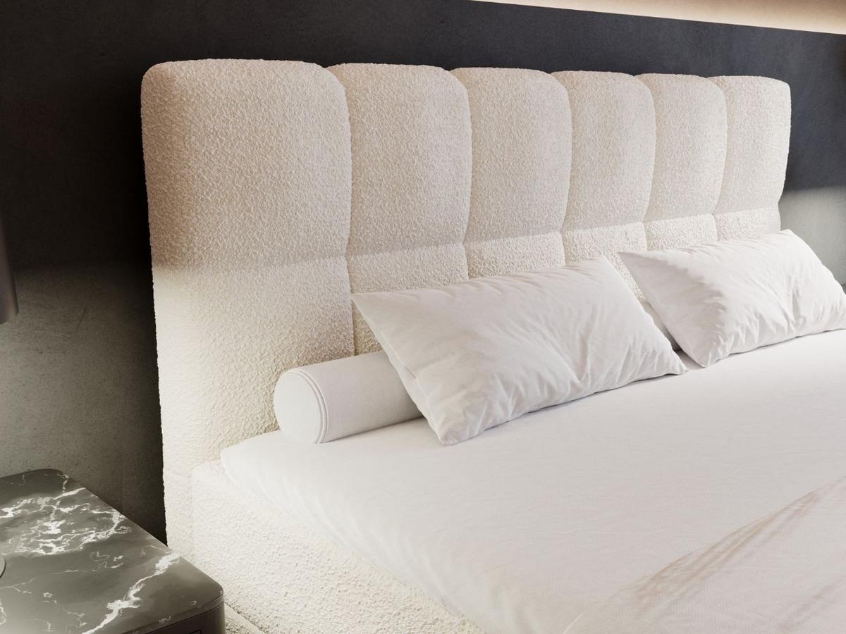BOXBETT Alicante 140x200 Bouclé-Stoff Creme - Creme, Holz/Textil (140/200cm) - Graingold