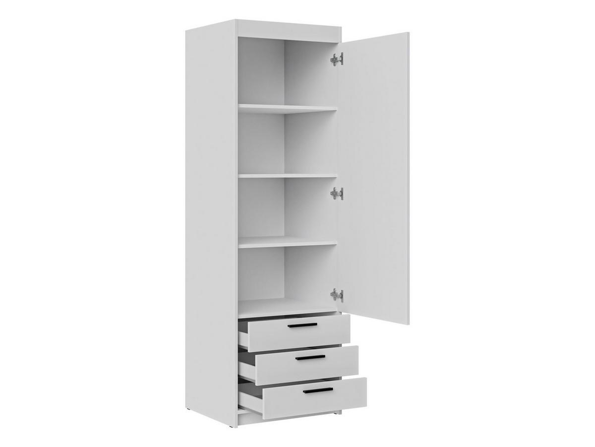 KLEIDERSCHRANK Elena 1D3S - Eichefarben/Schwarz, Holzwerkstoff/Kunststoff (60/191/53cm) - MIRJAN24