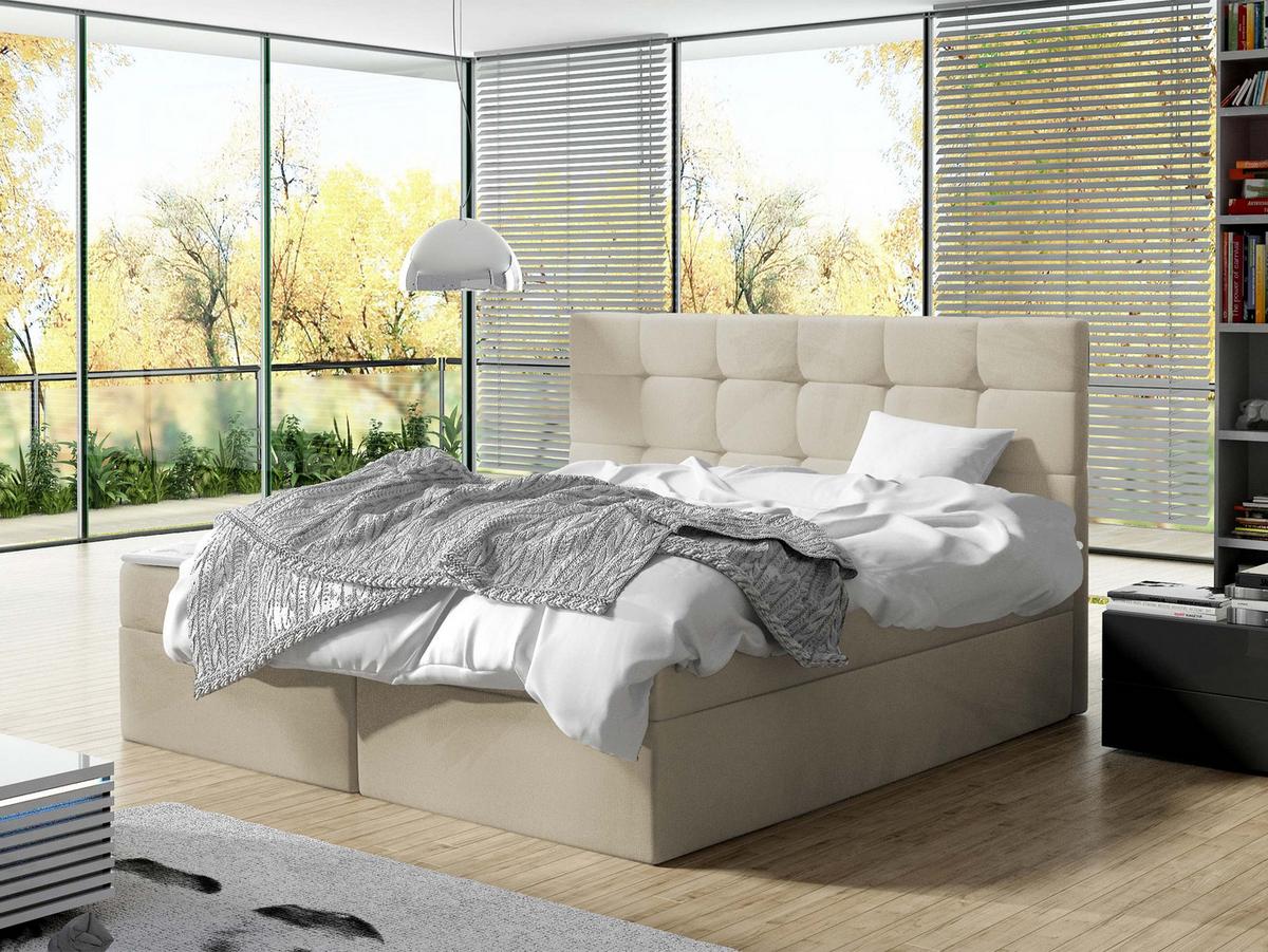 BOXBETT Luanda - H3 - Beige, Holzwerkstoff/Textil (180/200cm) - MIRJAN24