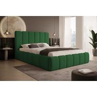POLSTERBETT Vilo 180x200 mit Bettkasten und Stabilem Metallgestell - Grün, Textil (180/200cm) - Storez24