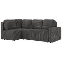 ECKSOFA NESSARO COR L - Grau Cord - Links - Schwarz/Grau, Kunststoff/Textil (151/240cm) - MKS